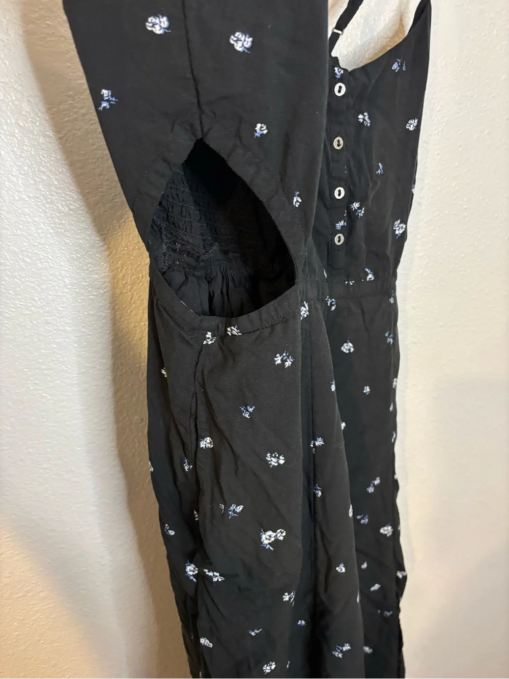 Abercrombie & Fitch Black Maxi Dress with White Floral Print